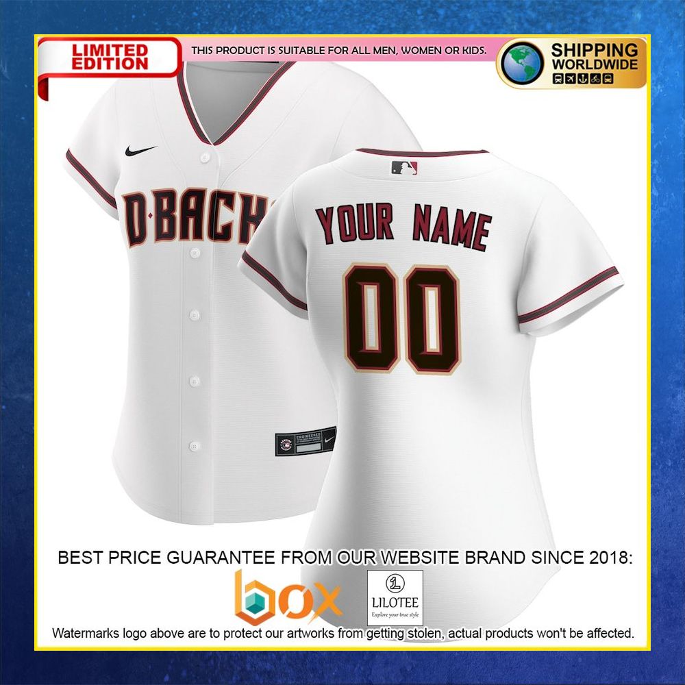HOT Arizona Diamondbacks Women's Custom Name Number White Baseball Jersey Shirt 4