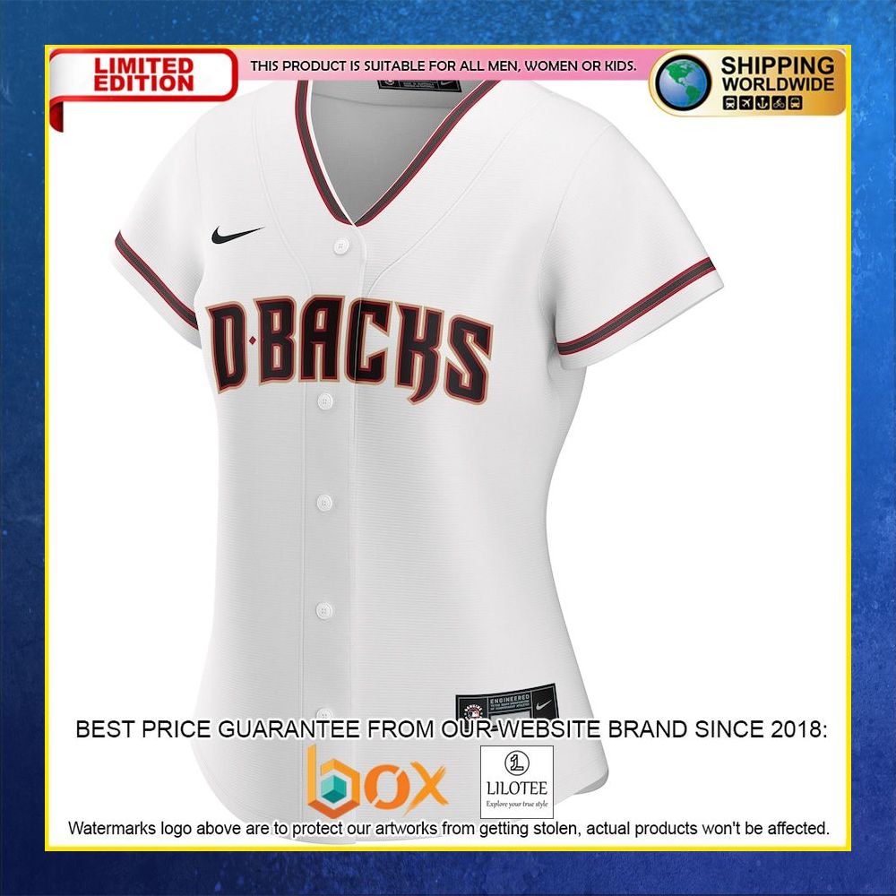HOT Arizona Diamondbacks Women's Custom Name Number White Baseball Jersey Shirt 5