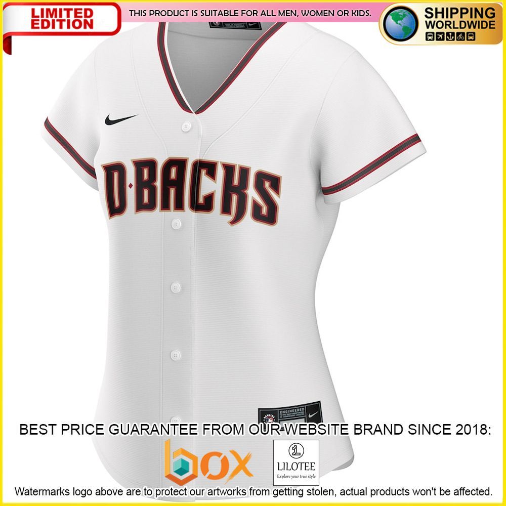 HOT Arizona Diamondbacks Women's Custom Name Number White Baseball Jersey Shirt 2