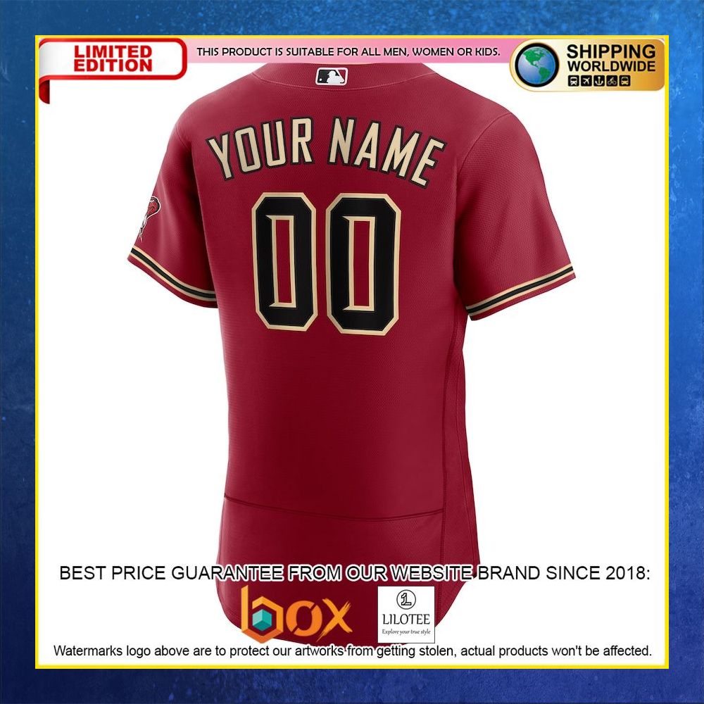 HOT Arizona Diamondbacks Custom Name Number Crimson Baseball Jersey Shirt 6