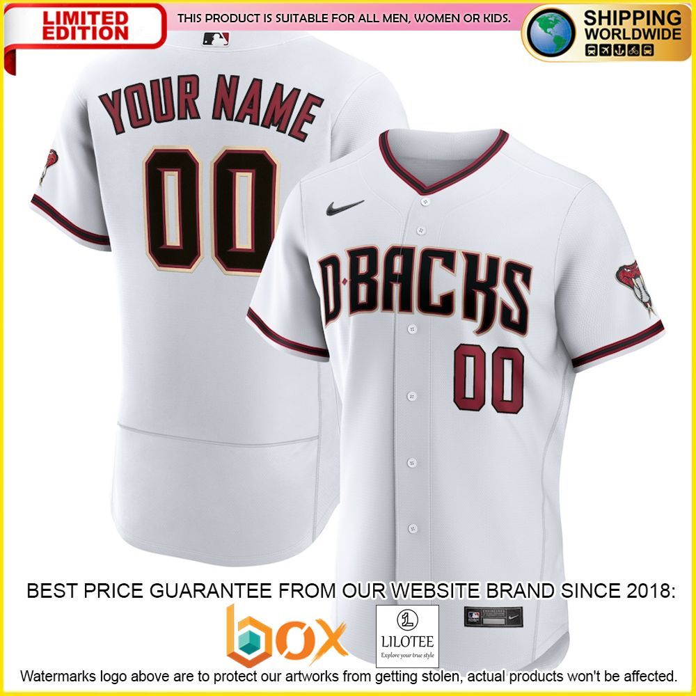 HOT Arizona Diamondbacks Custom Name Number White Baseball Jersey Shirt 1
