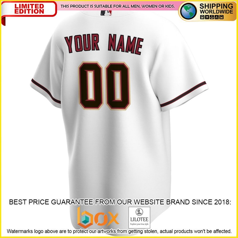 HOT Arizona Diamondbacks Team Custom Name Number White Baseball Jersey Shirt 3