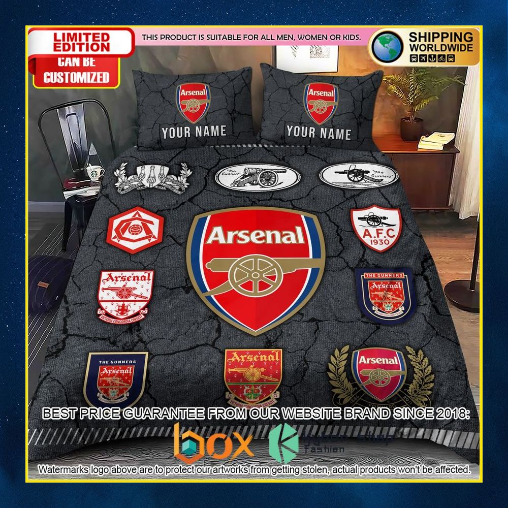 NEW Arsenal Logo History Custom Name Crack Luxury Bedding Set 13