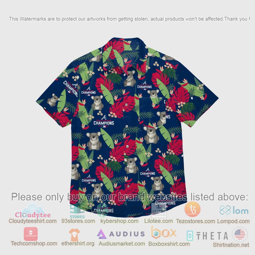 HOT Atlanta Braves 2021 World Series Champions Floral Button-Up Hawaii Shirt 1
