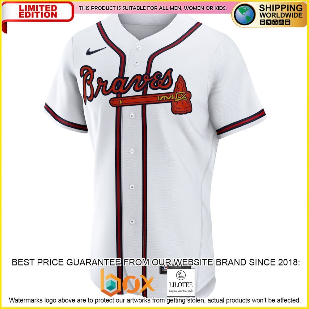 HOT Atlanta Braves Custom Name Number White Baseball Jersey Shirt 2