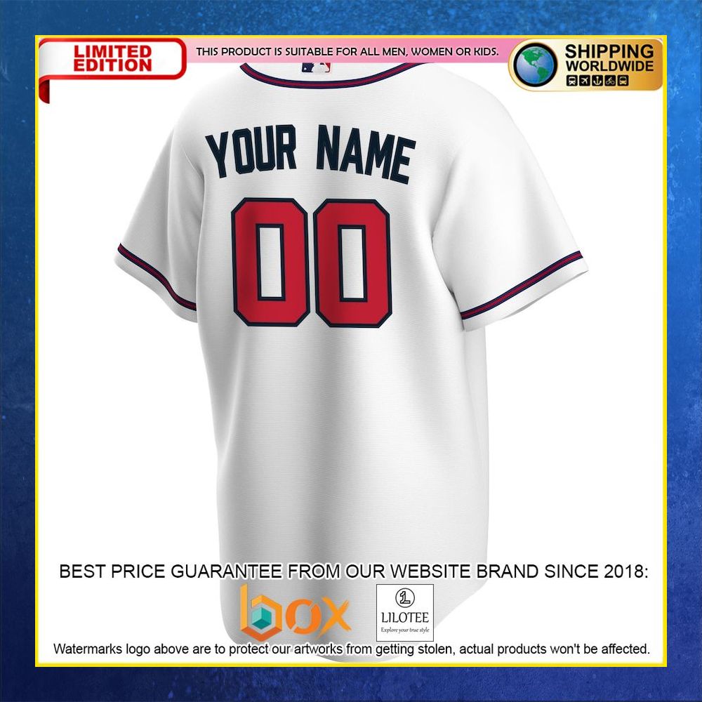 HOT Atlanta Braves Team Custom Name Number White Baseball Jersey Shirt 6