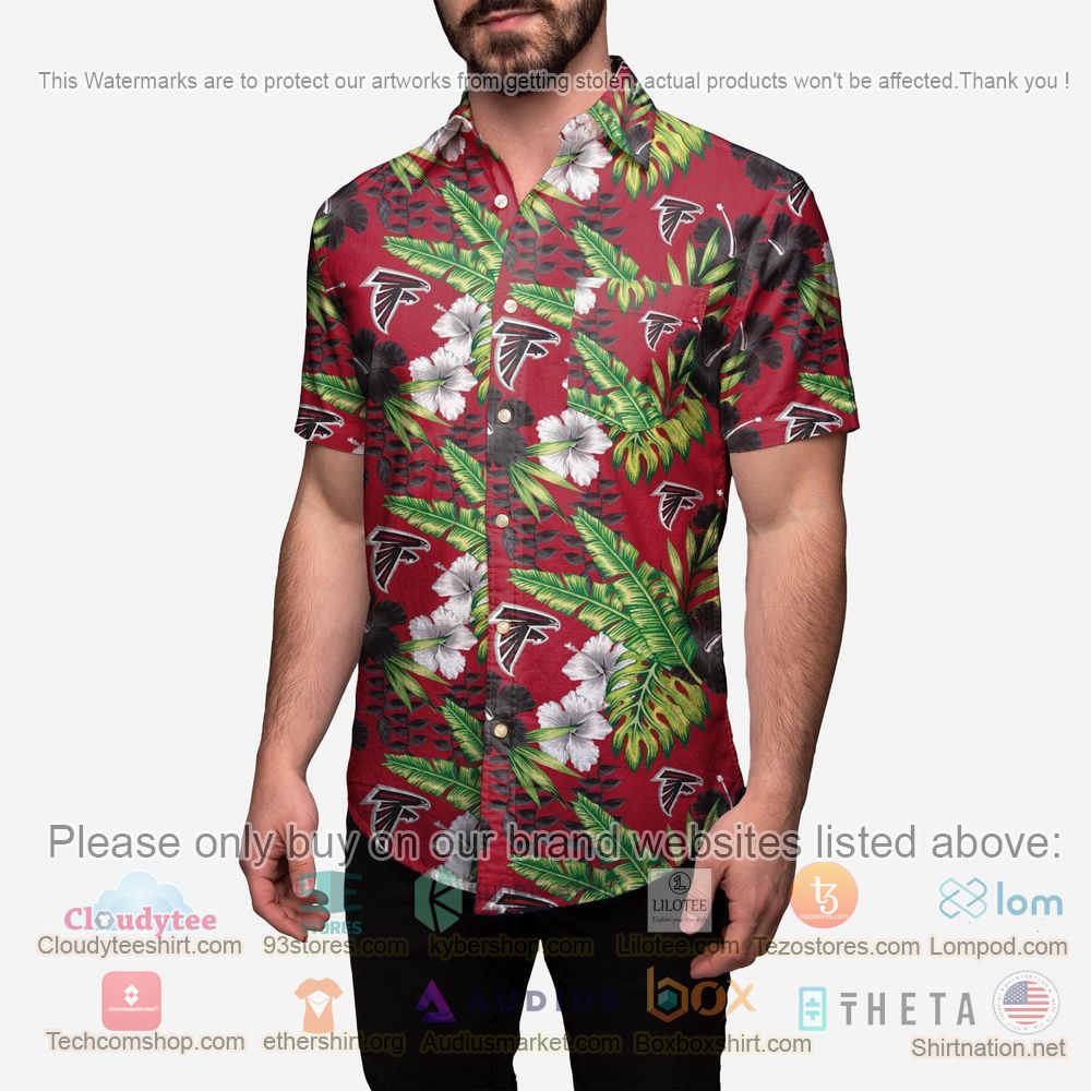 HOT Atlanta Falcons Floral Button-Up Hawaii Shirt 2