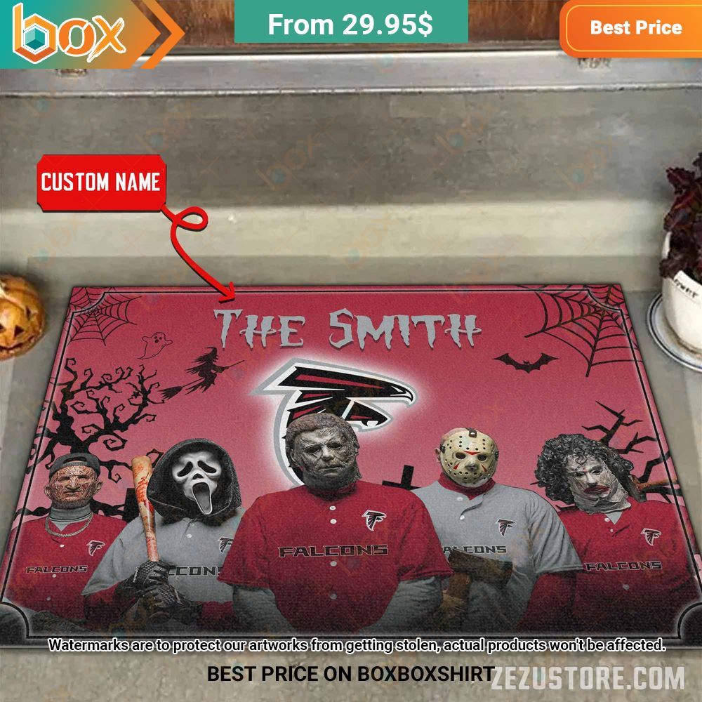 Atlanta Falcons Freddy Krueger Ghostface Michael Myers Jason Voorhees Leatherface Custom Halloween Doormat 7