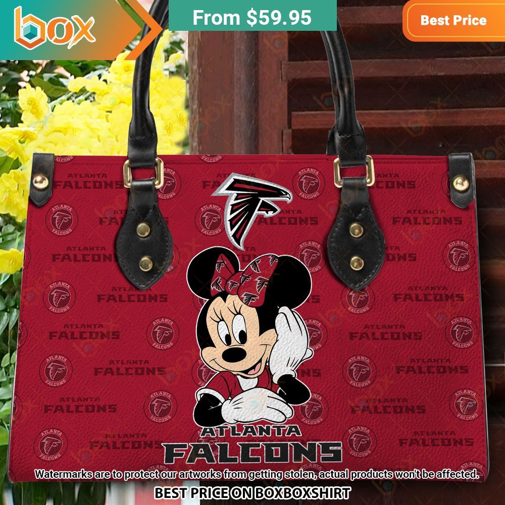 Atlanta Falcons Minnie Mouse Leather Handbag 15