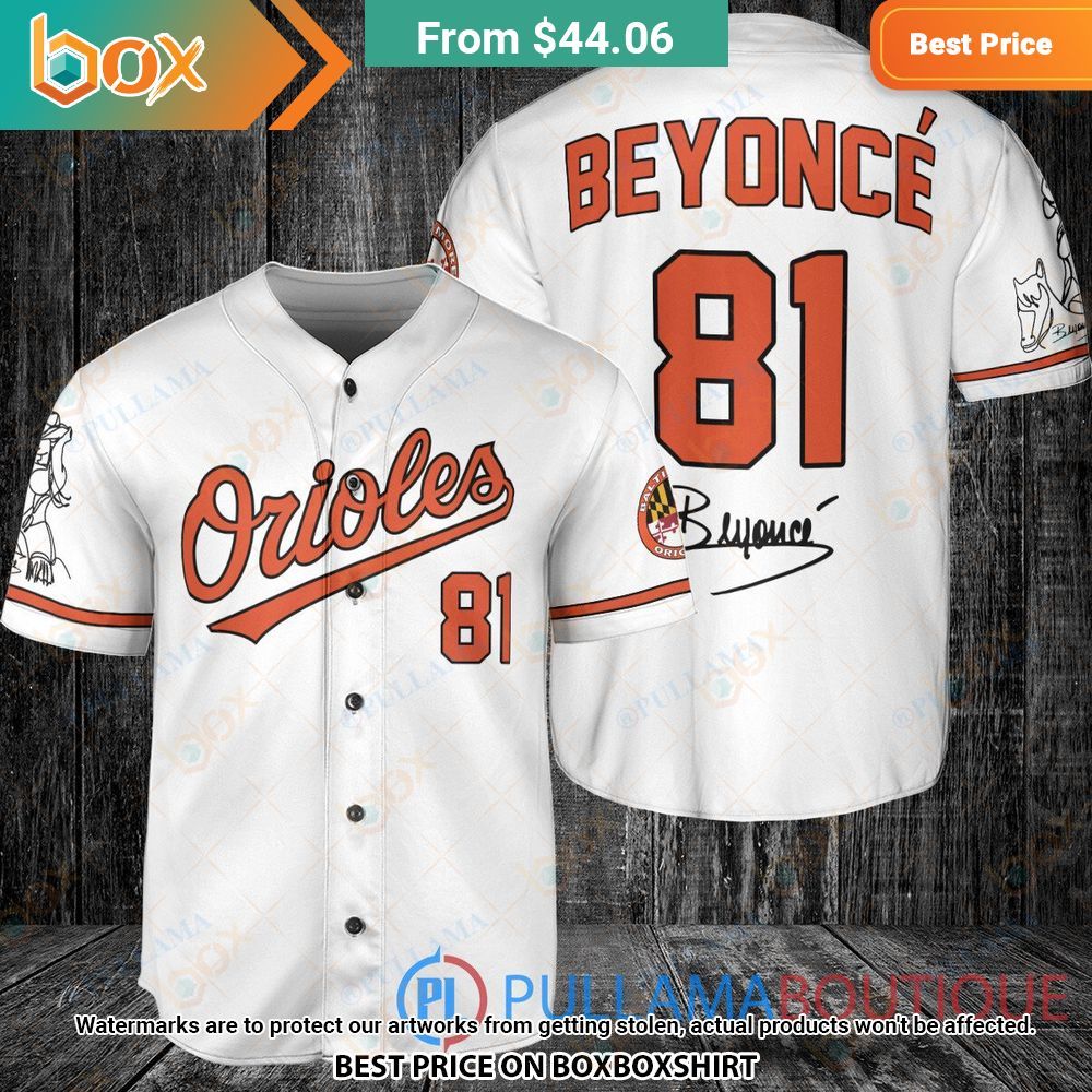 Baltimore Orioles Beyonce White Baseball Jersey 1