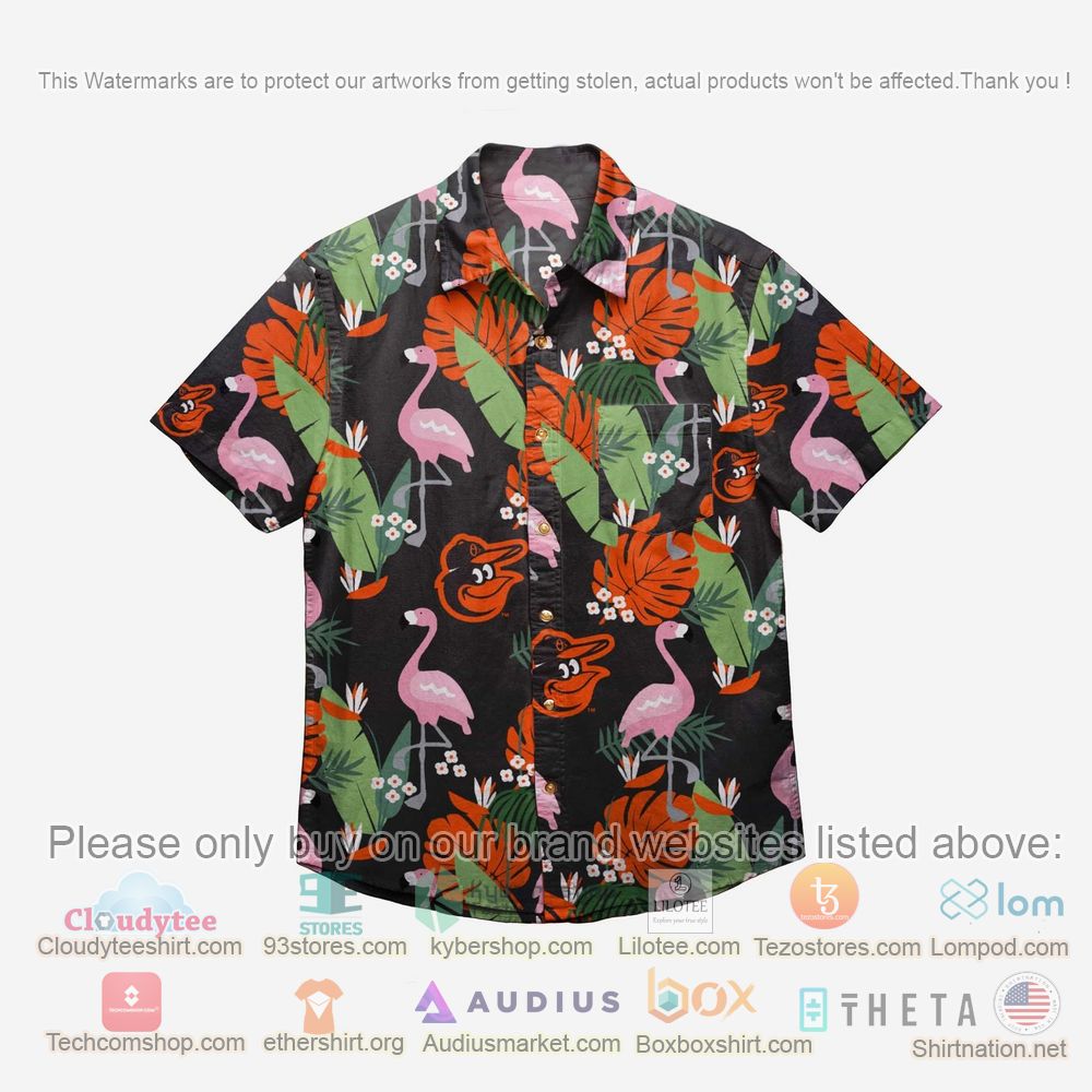 HOT Baltimore Orioles Floral Button-Up Hawaii Shirt 1