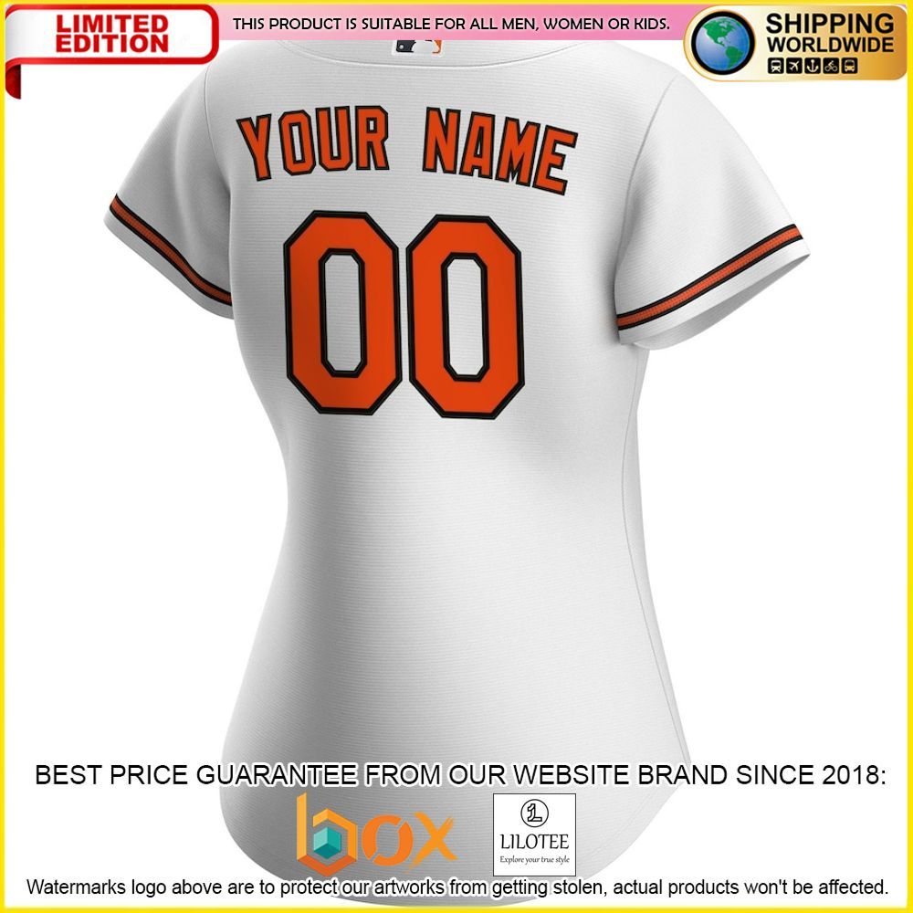 HOT Baltimore Orioles Women's Custom Name Number White Baseball Jersey Shirt 3