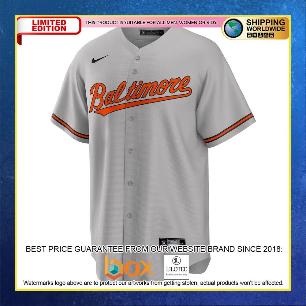 HOT Baltimore Orioles Custom Name Number Gray Baseball Jersey Shirt 5