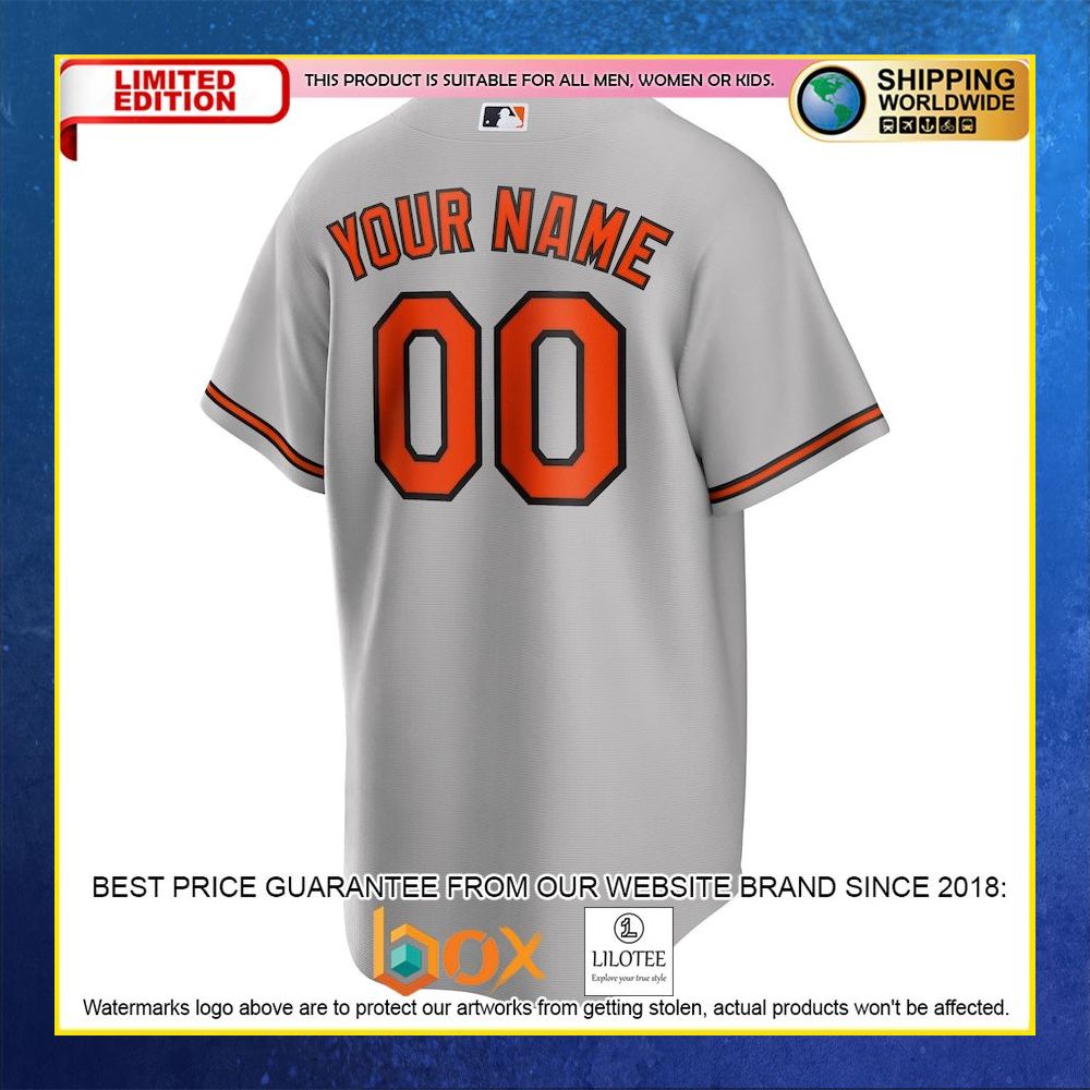 HOT Baltimore Orioles Custom Name Number Gray Baseball Jersey Shirt 6