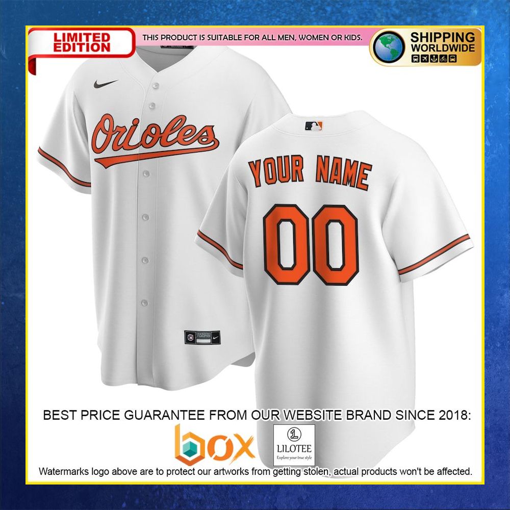 HOT Baltimore Orioles Team Custom Name Number White Baseball Jersey Shirt 4