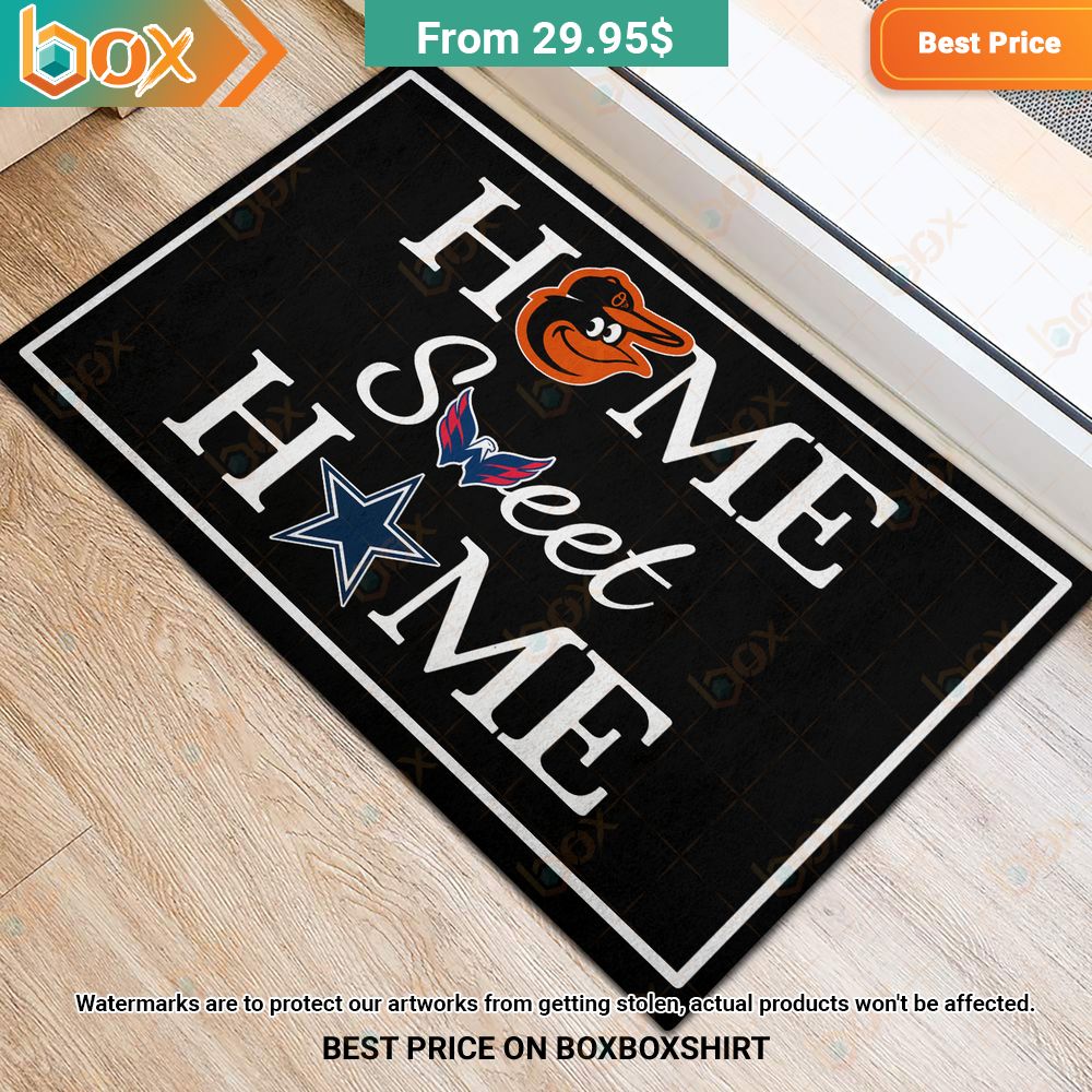 Baltimore Orioles Washington Capitals Dallas Cowboys Home Sweet Home Doormat 6