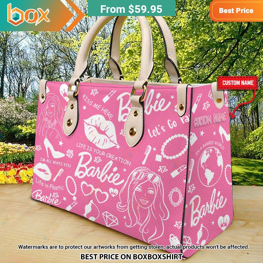 Barbie Life Is Your Creation Pattern Leather Handbag 7