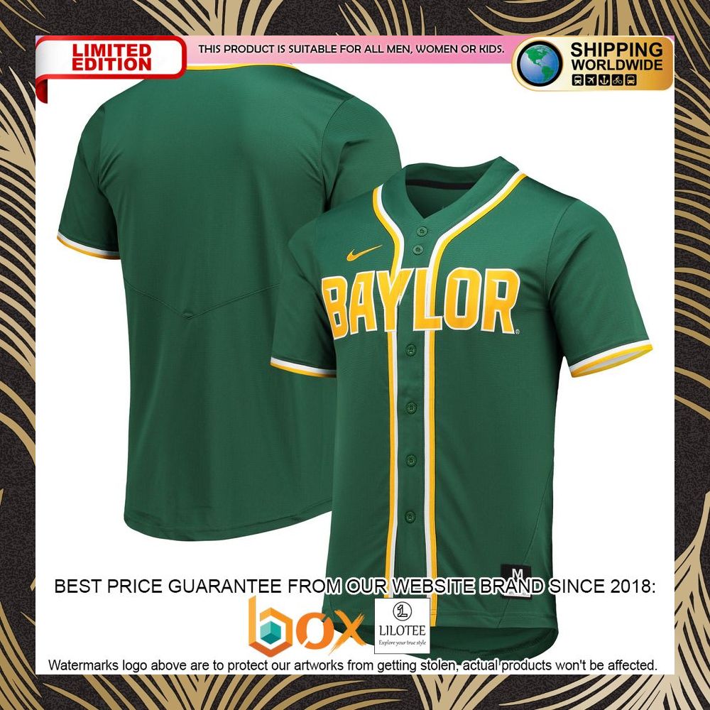 NEW Baylor Bears Replica Green Baseball Jersey 5