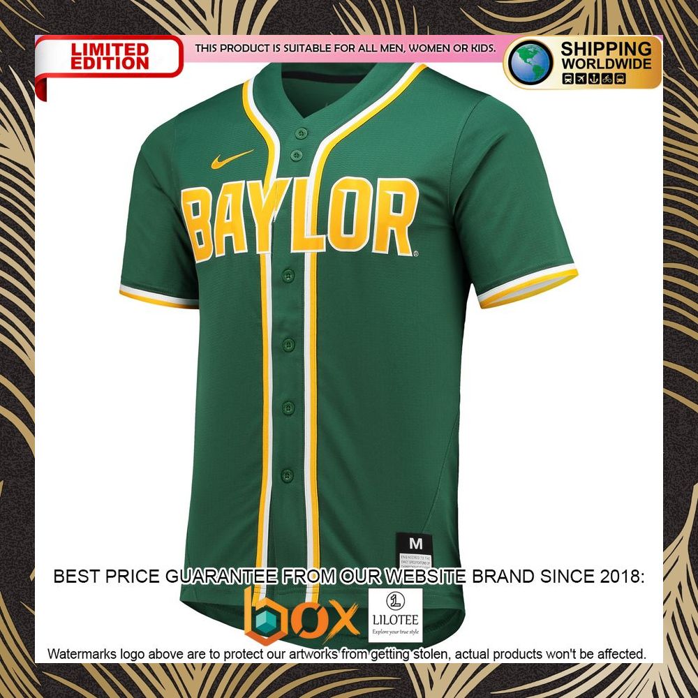 NEW Baylor Bears Replica Green Baseball Jersey 6