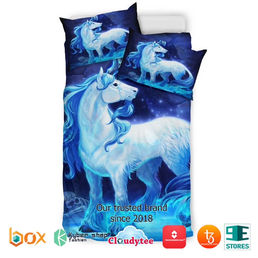 HOT Blue Unicorn Bedding Set 2