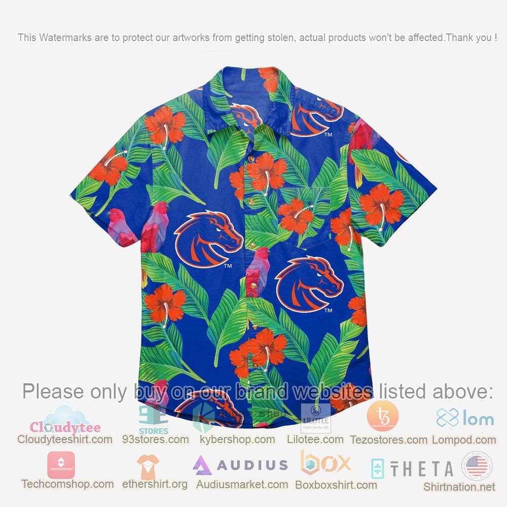 HOT Boise State Broncos Floral Button-Up Hawaii Shirt 1