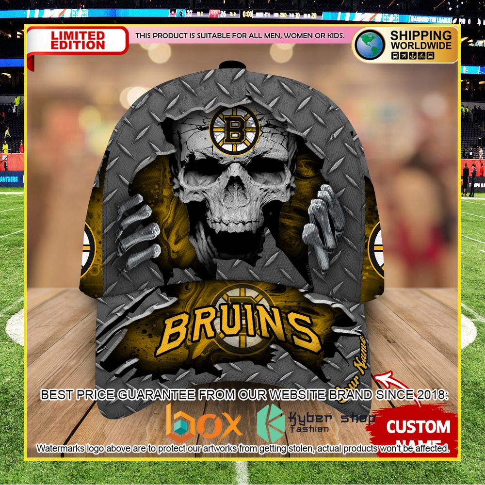 NEW Boston Bruins Custom Name NHL Skull Cap Hat 5