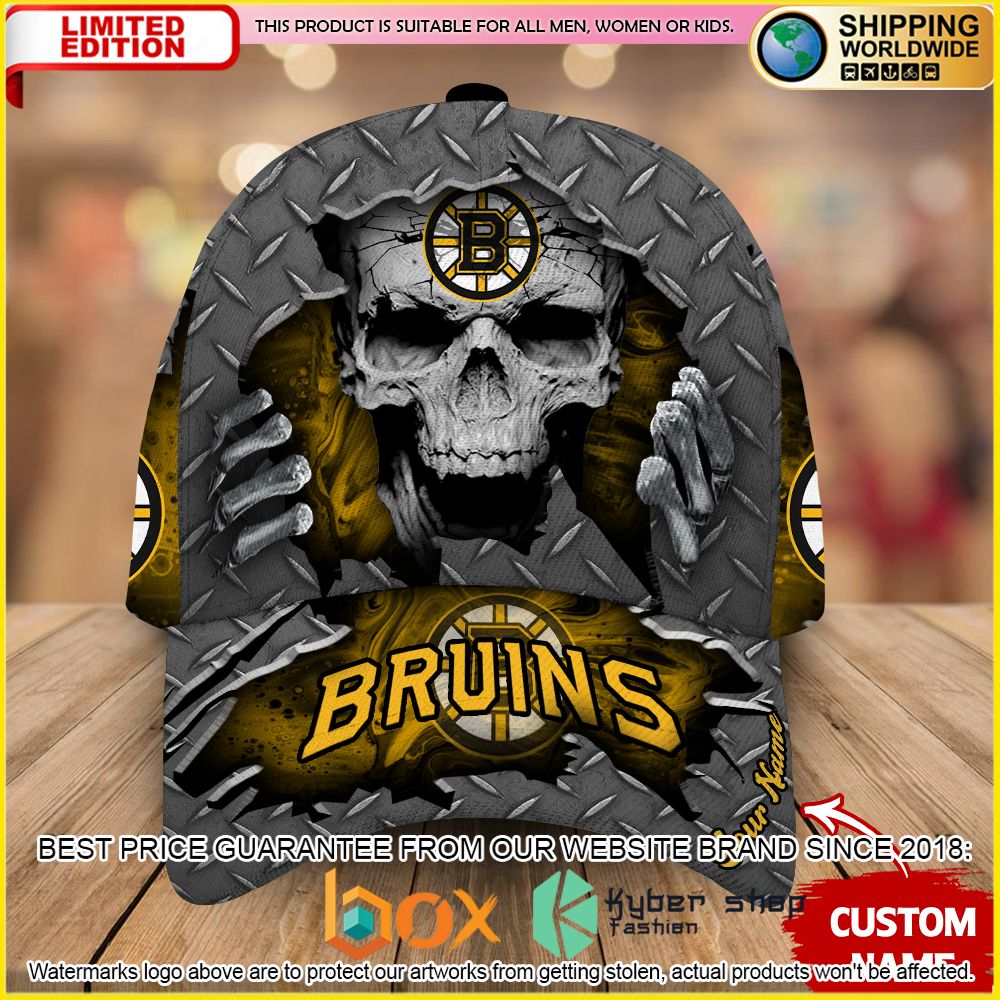NEW Boston Bruins Custom Name NHL Skull Cap Hat 1