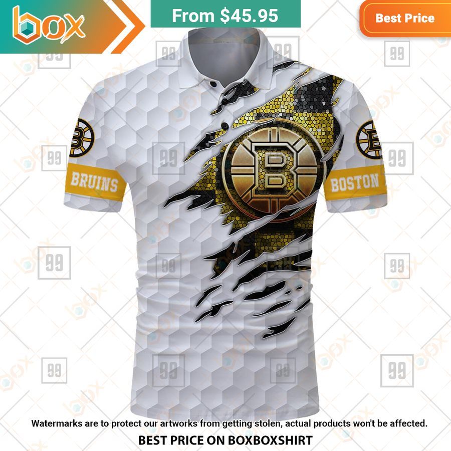 BEST Boston Bruins Mix Golf Custom Polo 4