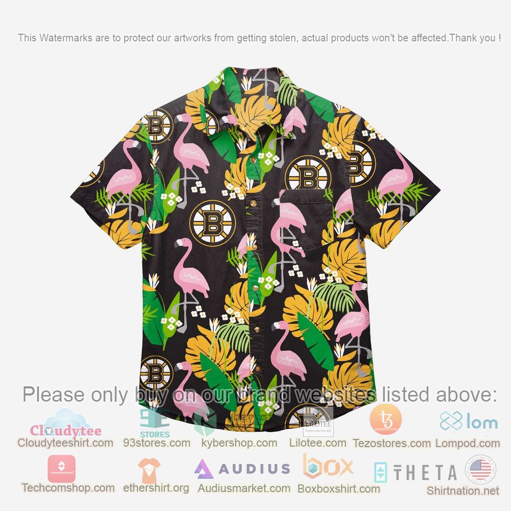 HOT Boston Bruins Floral Button-Up Hawaii Shirt 1