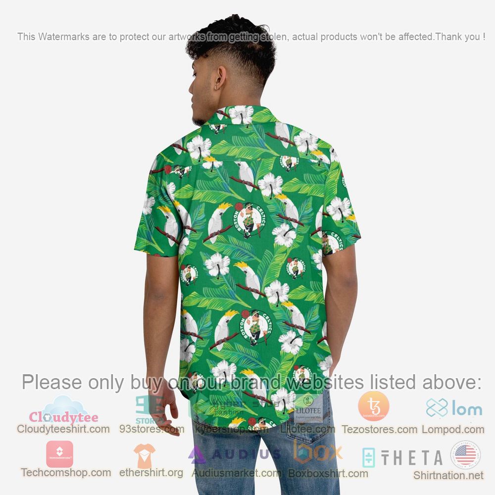 HOT Boston Celtics Floral Button-Up Hawaii Shirt 3