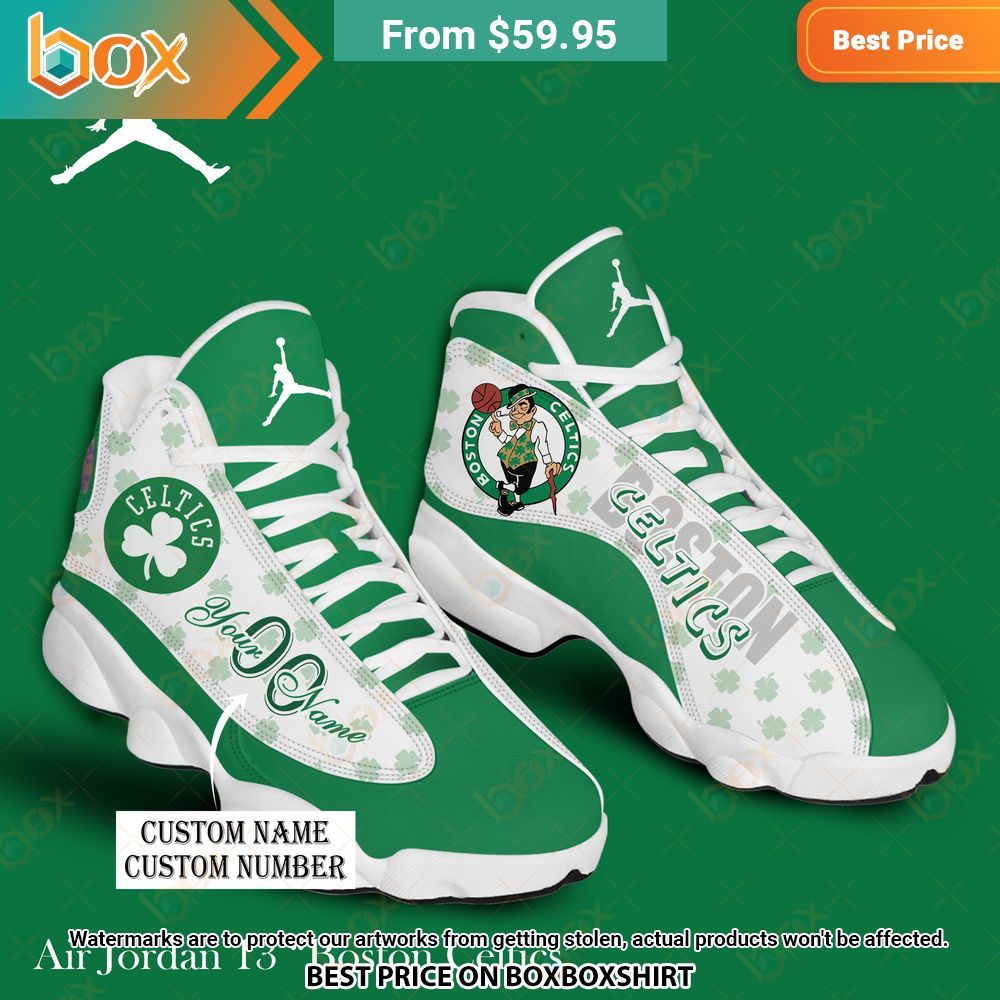 Boston Celtics Personalized Air Jordan 13 Sneaker 5