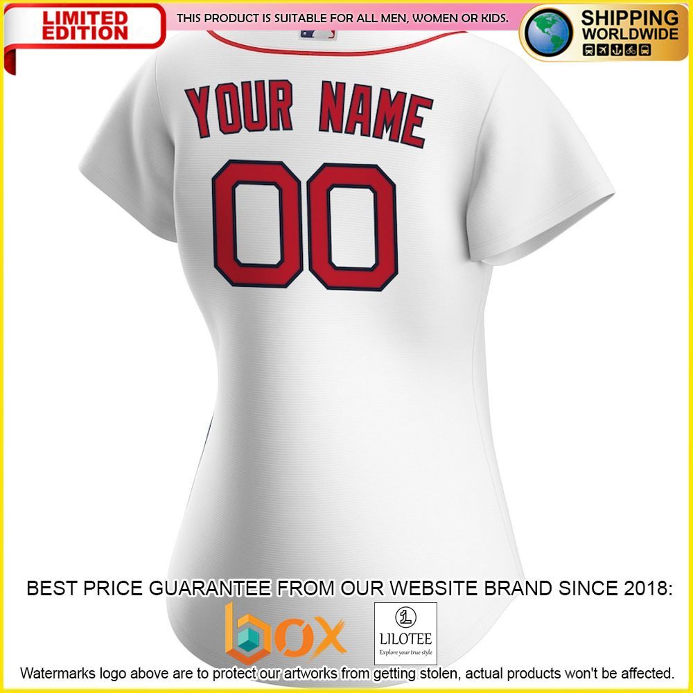 HOT Boston Red Sox Women's Custom Name Number White Baseball Jersey Shirt 3
