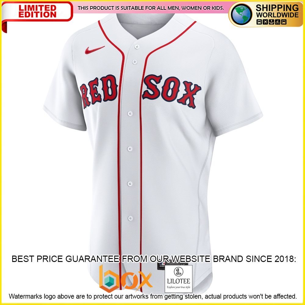 HOT Boston Red Sox Custom Name Number White Baseball Jersey Shirt 2