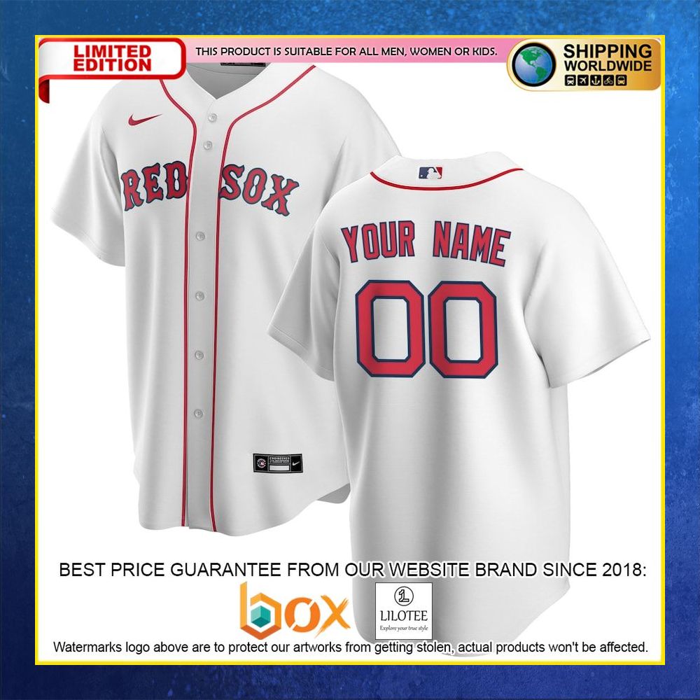 HOT Boston Red Sox Team Custom Name Number White Baseball Jersey Shirt 4