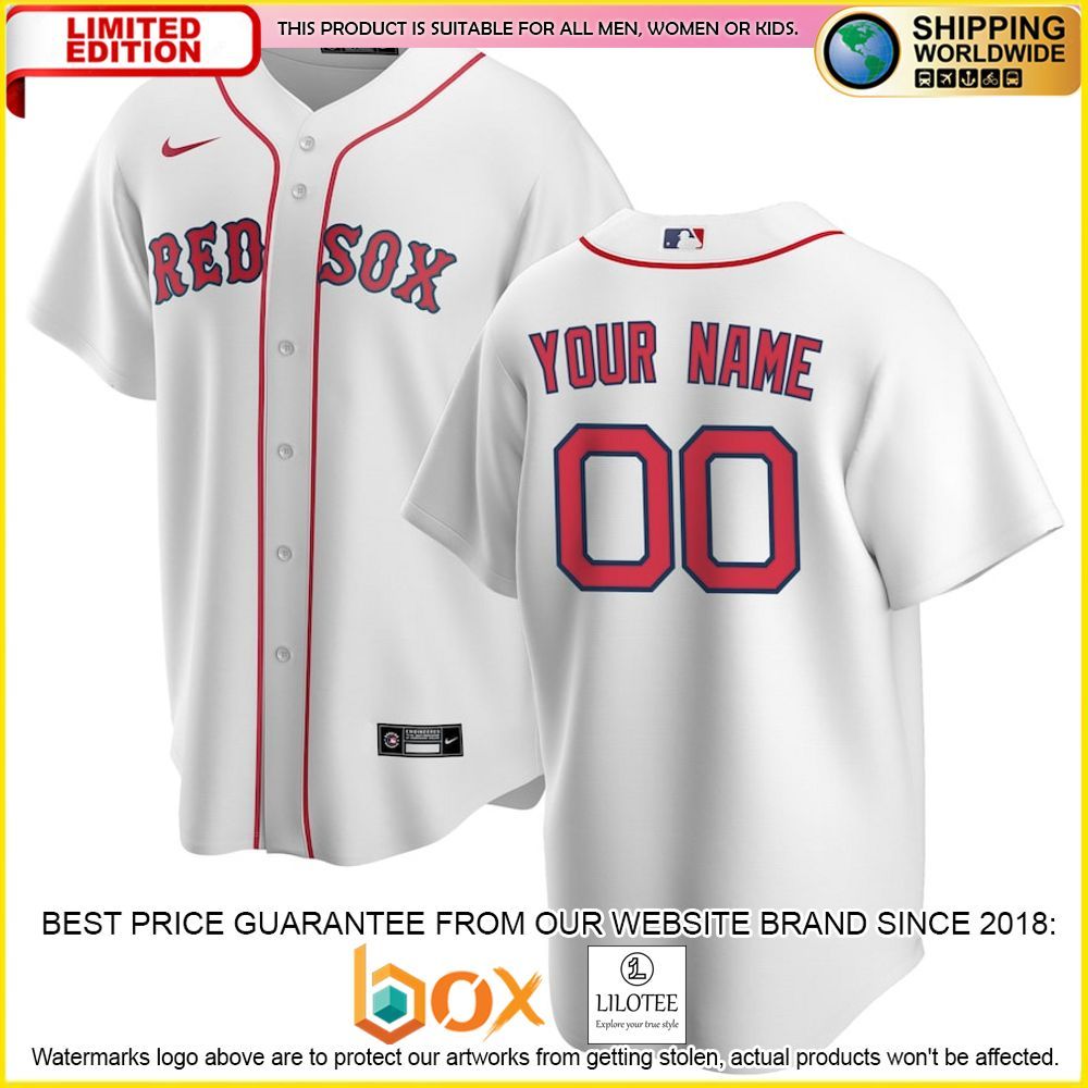 HOT Boston Red Sox Team Custom Name Number White Baseball Jersey Shirt 1