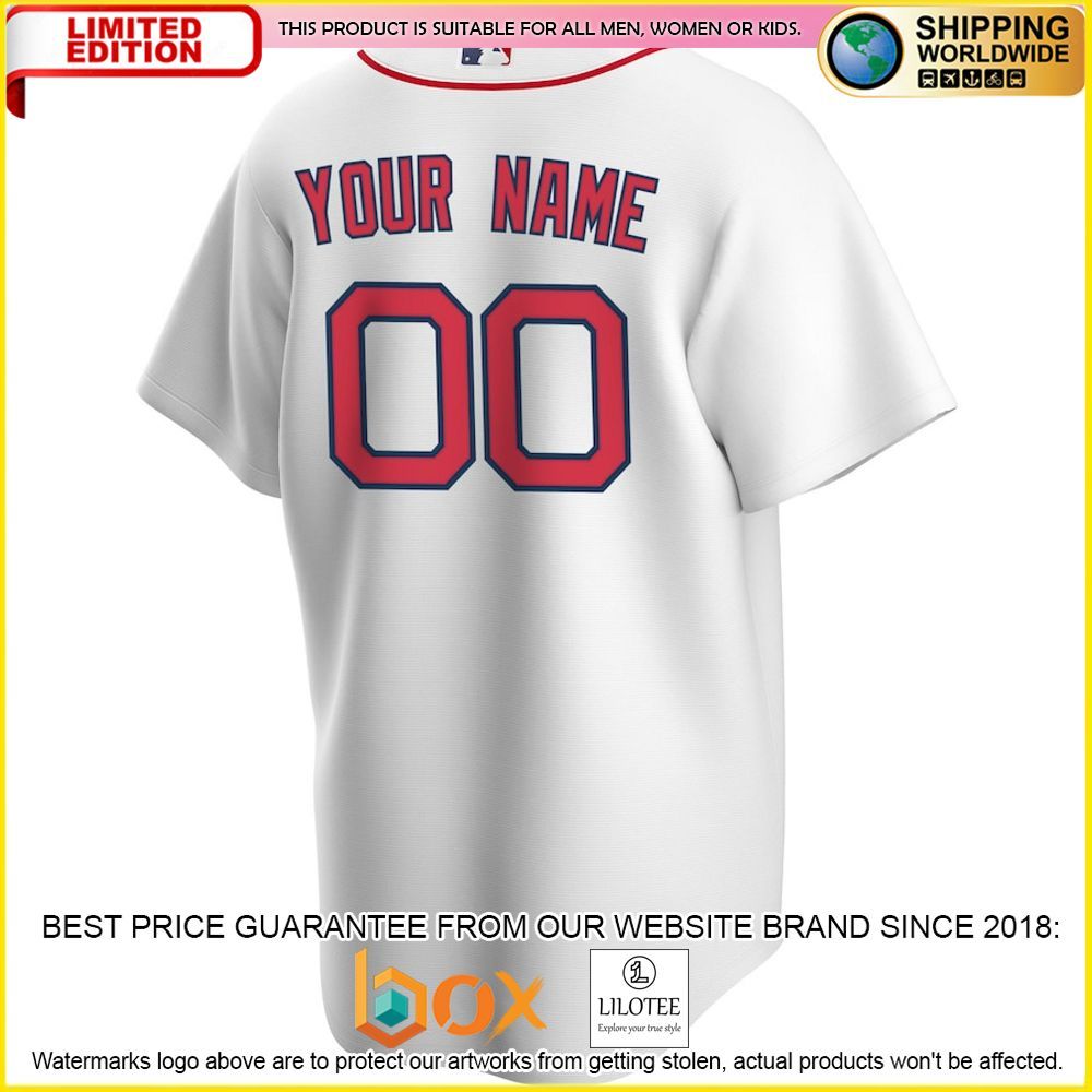 HOT Boston Red Sox Team Custom Name Number White Baseball Jersey Shirt 3