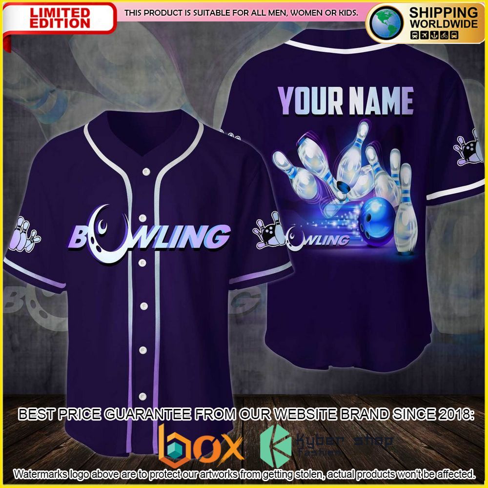 NEW Bowling Custom Name Premium Baseball Jersey 1