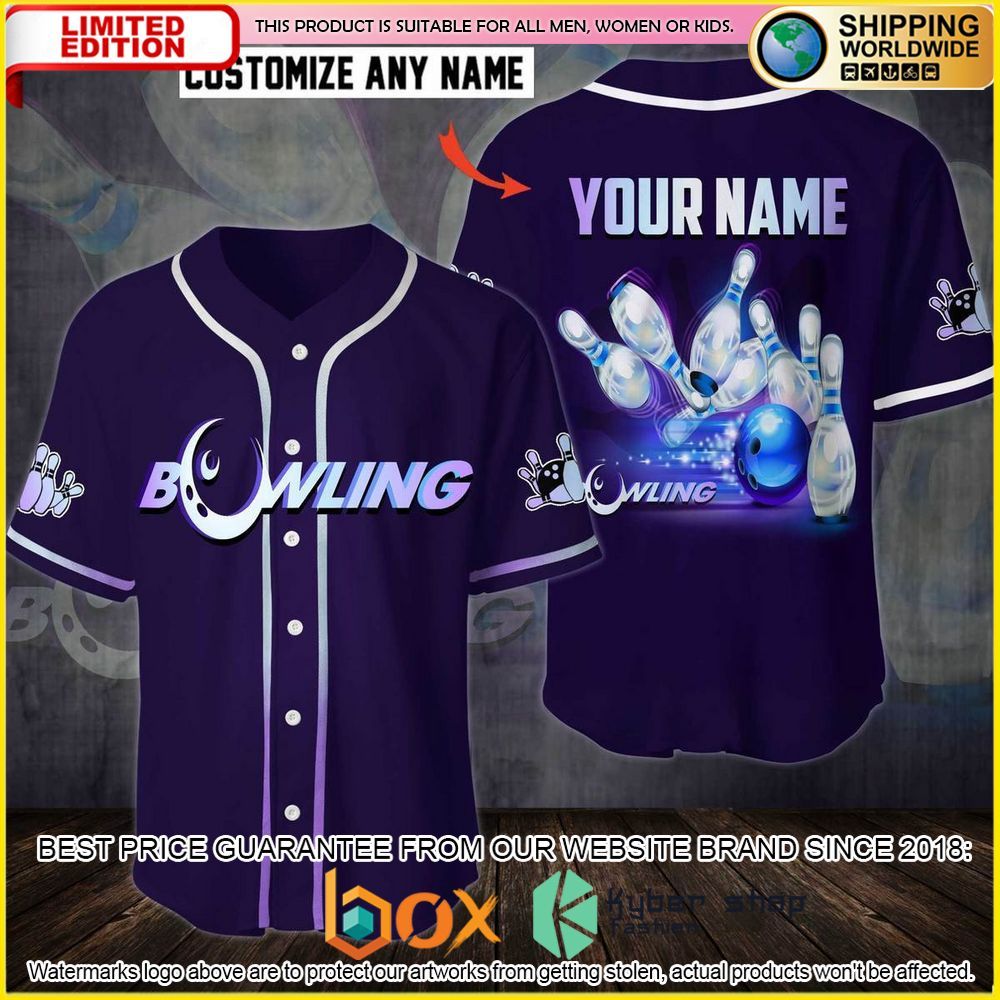 NEW Bowling Custom Name Premium Baseball Jersey 2
