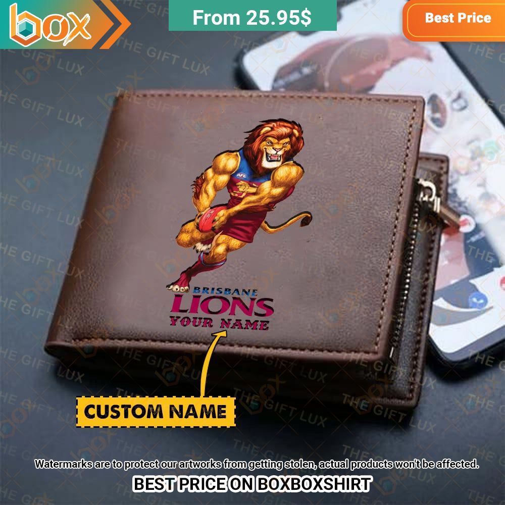 brisbane lions mascot custom leather wallet 1 813