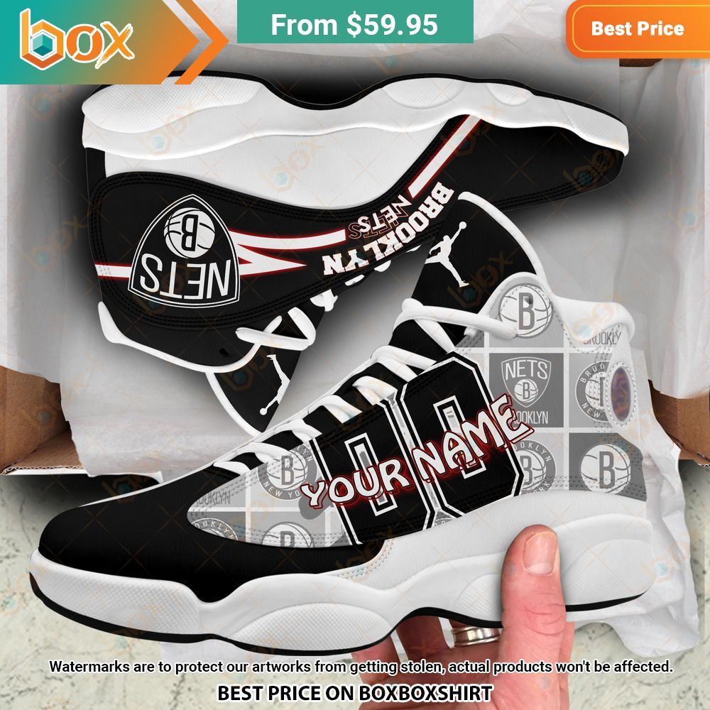 Brooklyn Nets Personalized Air Jordan 13 Sneaker 7
