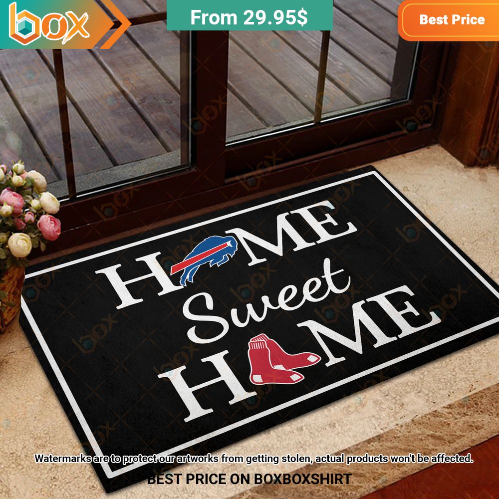 Buffalo Bills Boston Red Sox Home Sweet Home Doormat 3