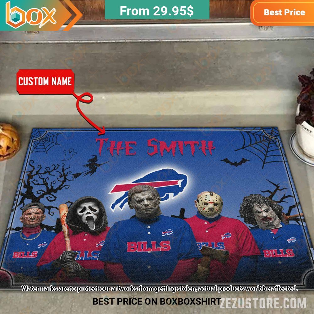 Buffalo Bills Freddy Krueger Ghostface Michael Myers Jason Voorhees Leatherface Custom Halloween Doormat 7