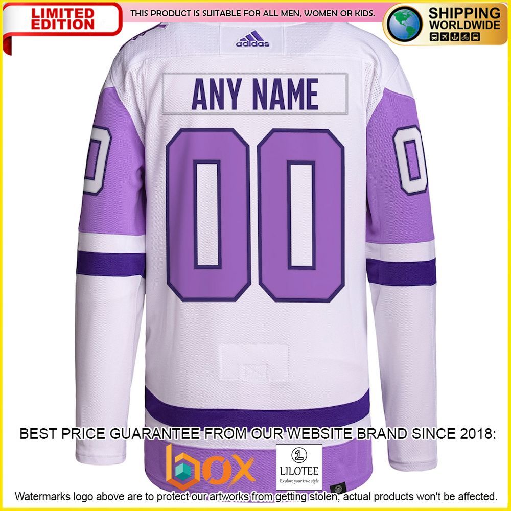 NEW Buffalo Sabres Buffalo Sabres Adidas Fights Cancer Custom White Purple Premium Hockey Jersey 3