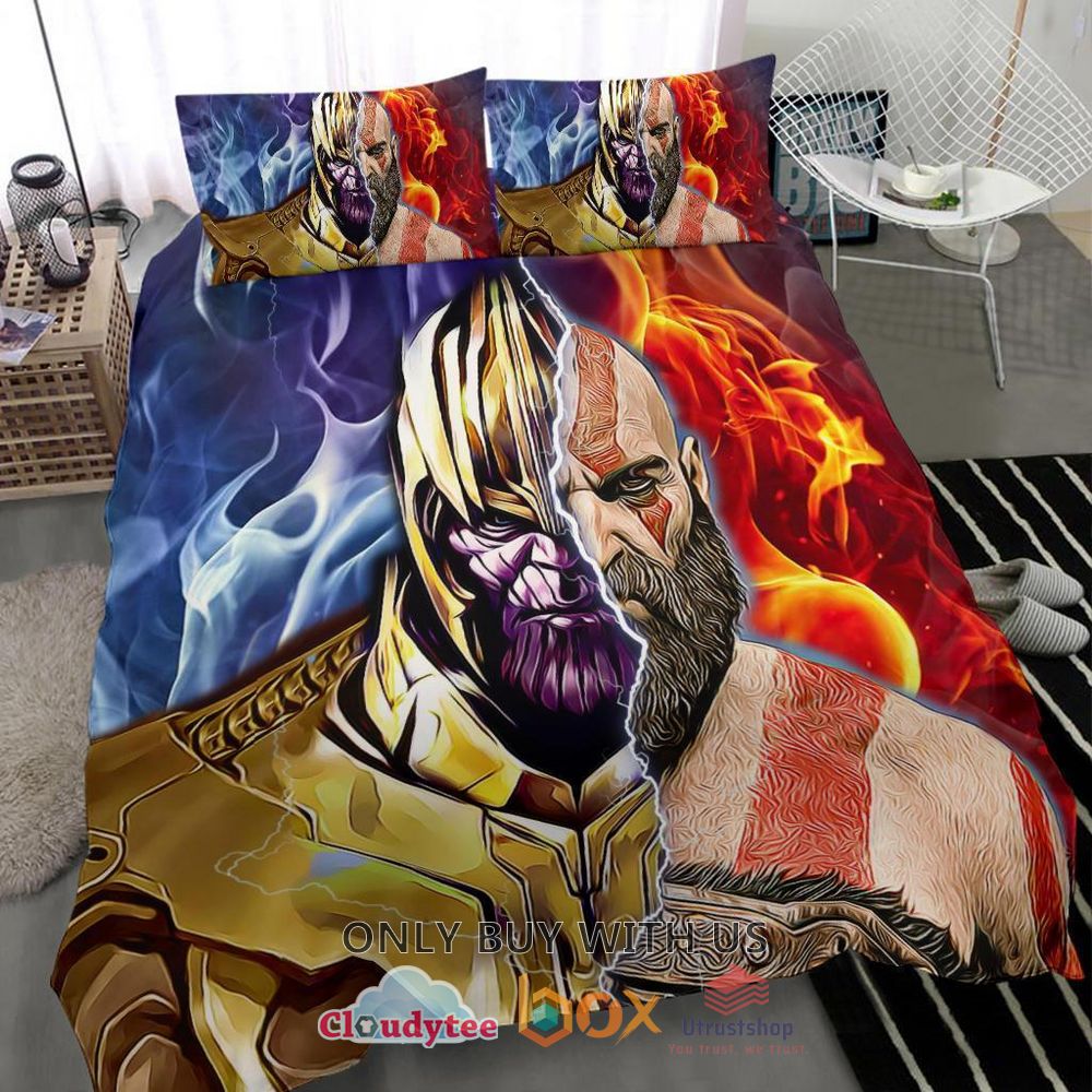 Burning Thanos And Kratos Bedding Set 1