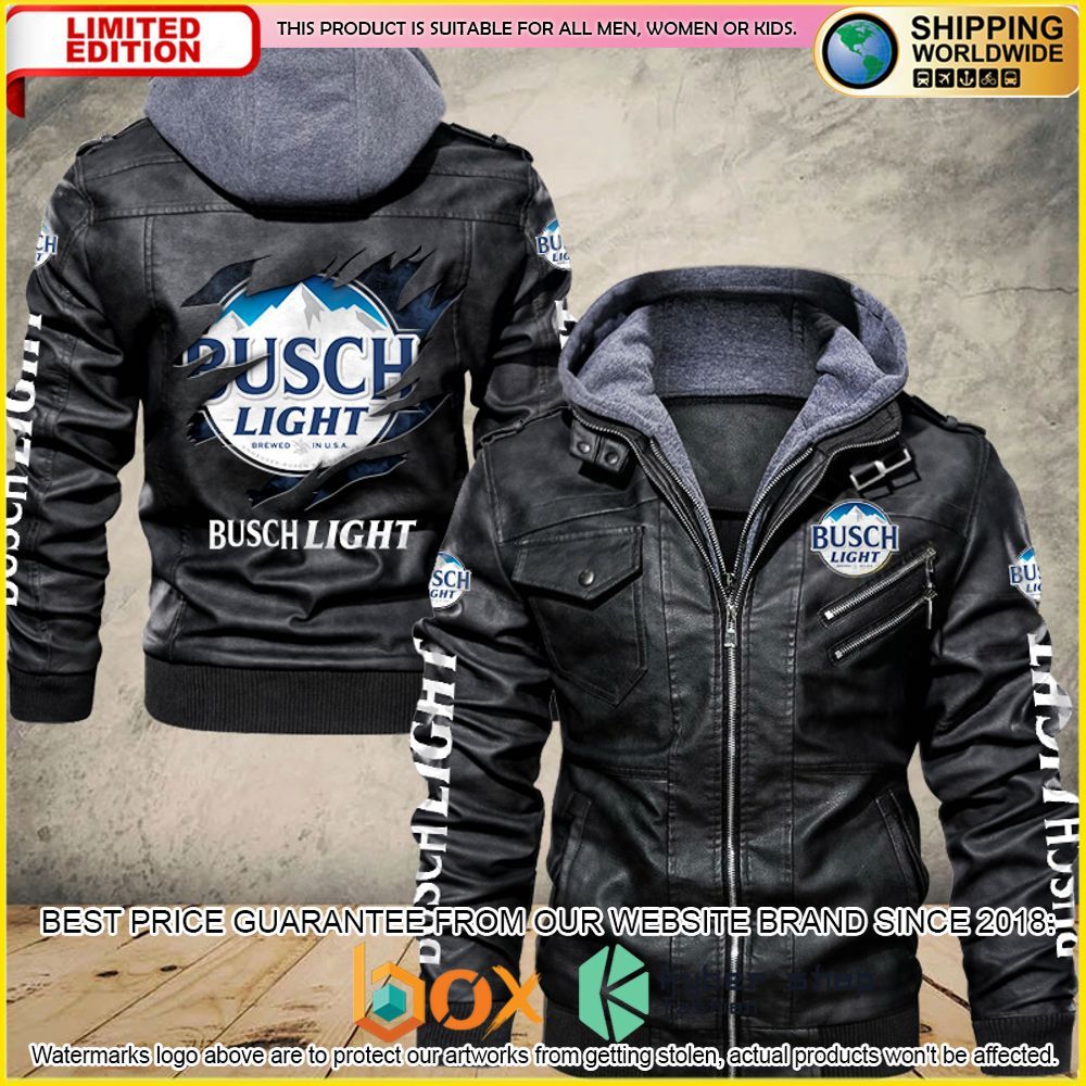 NEW Busch Light Premium Leather Jacket 1