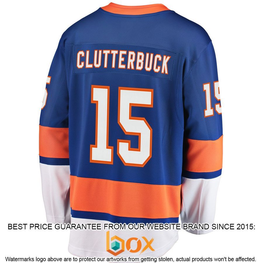 NEW Cal Clutterbuck New York Islanders Player Royal Hockey Jersey 3