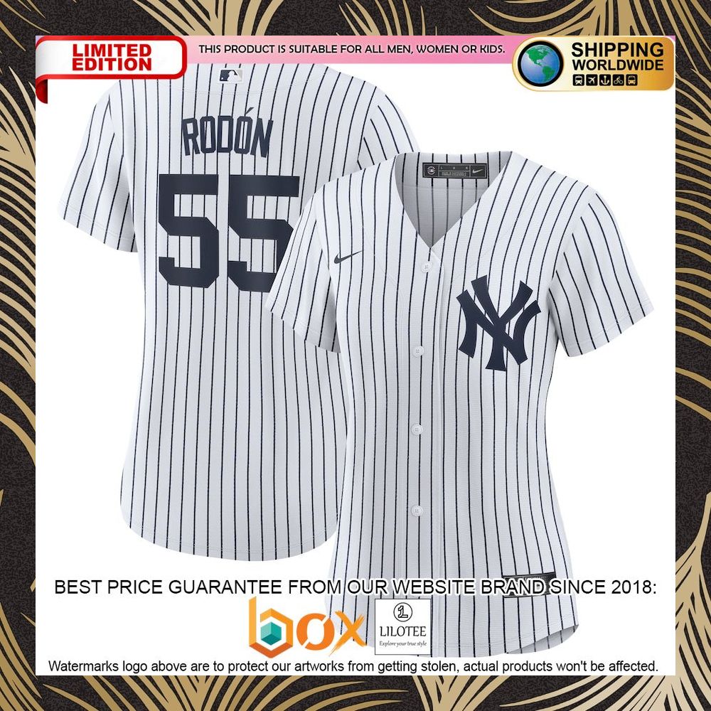 NEW Carlos Rodon New York Yankees Women's Home Official Player White/Navy Baseball Jersey 4