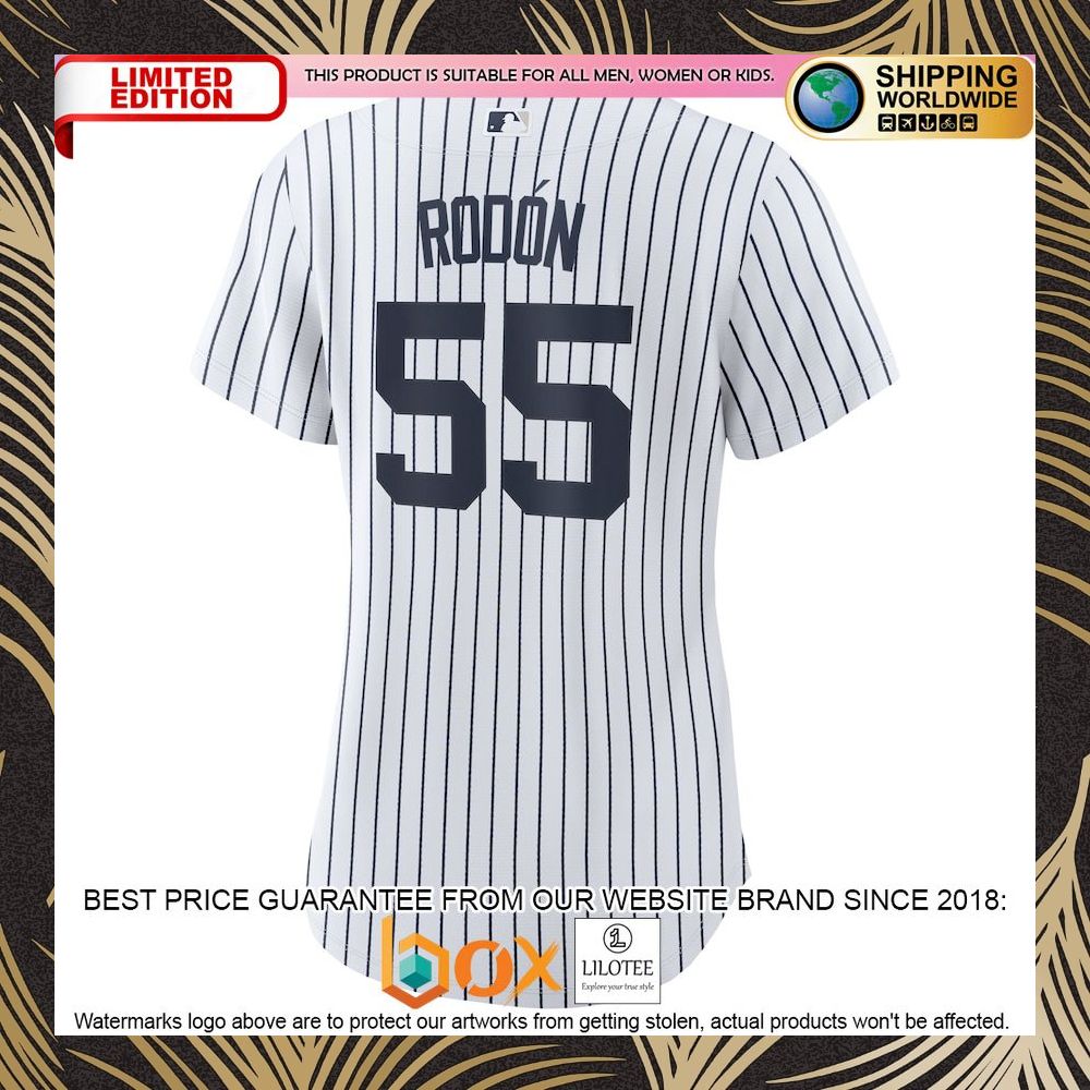 NEW Carlos Rodon New York Yankees Women's Home Official Player White/Navy Baseball Jersey 6