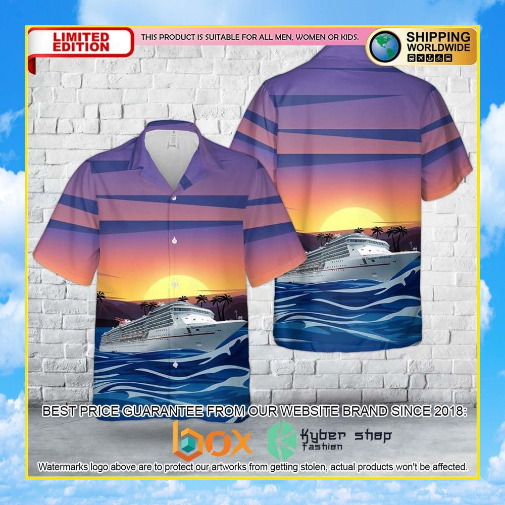 NEW Carnival Cruise Line Carnival Miracle 3D Hawaii Shirt 7