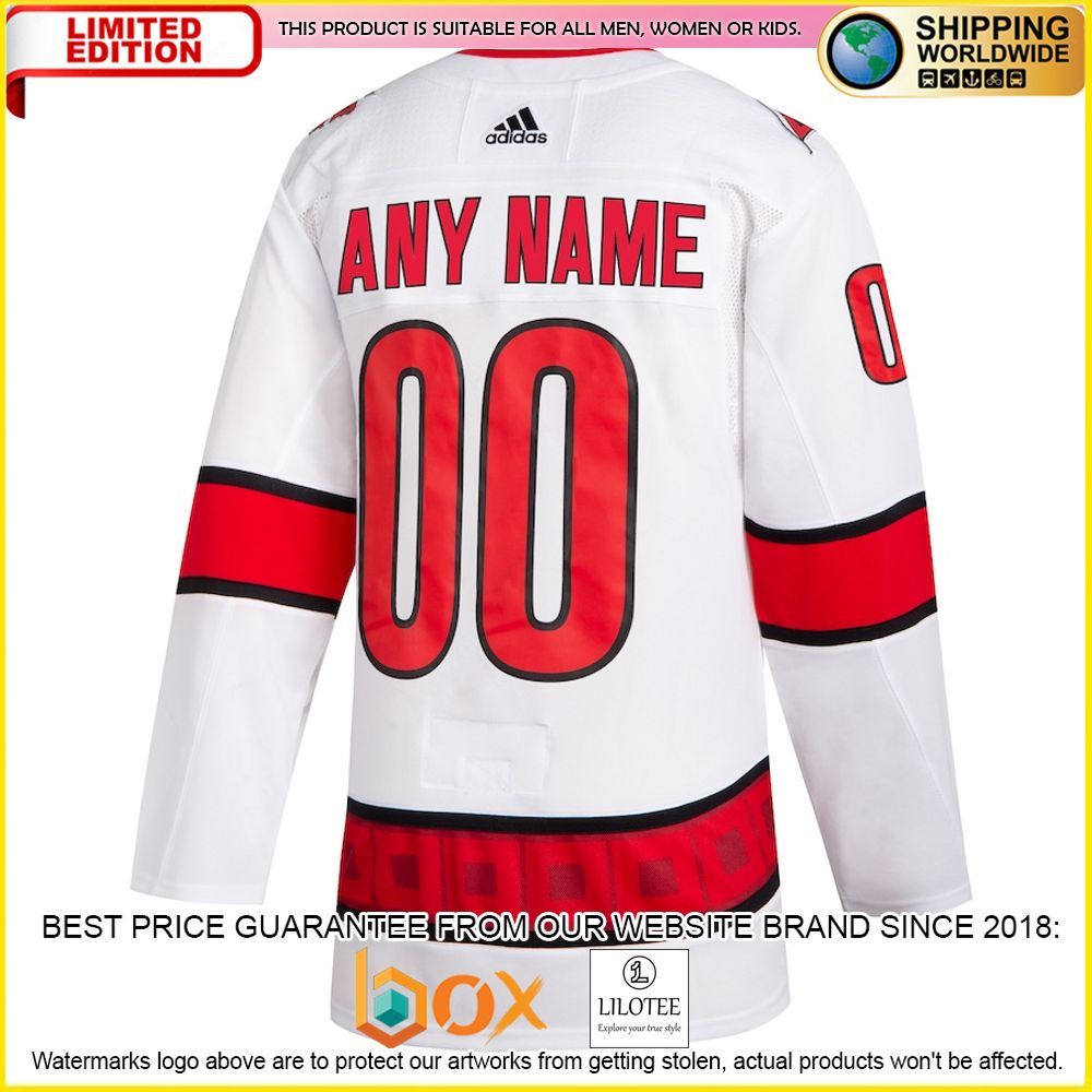 NEW Carolina Hurricanes Adidas 2020 21 Custom White Premium Hockey Jersey 3